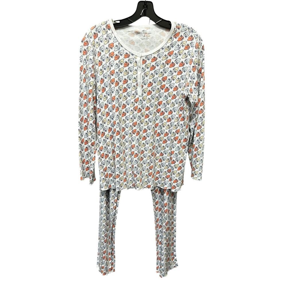 Roberta Roller Rabbit Bunny Rabbit Print Long Sleeve Pajama Set Adult Large